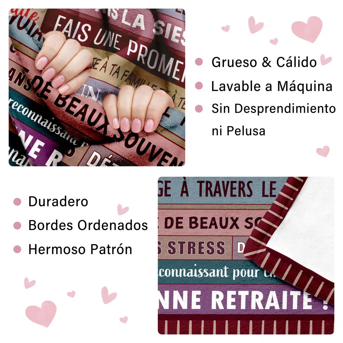 Regalos Jubilacion, Regalo Jubilacion Mujer - Manta Llena de Bendiciones, Regalos Originales para Jubilado para Amigas, Hermanas, Madres, Abuelas(157 * 132cm)