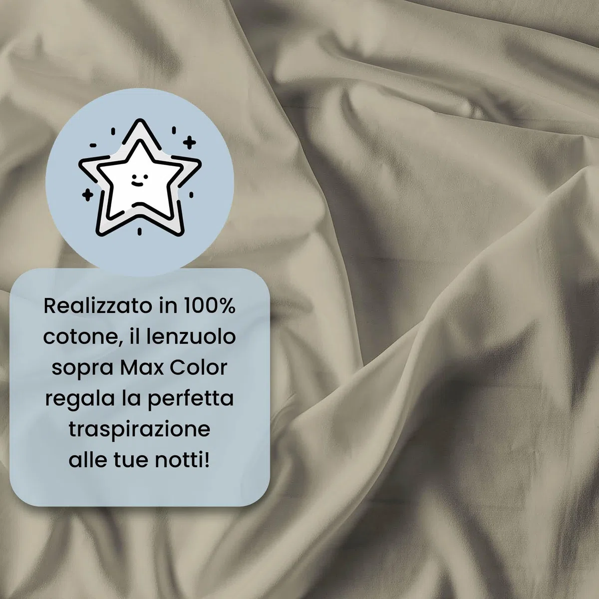 Italian Bed Linen Max Color Sábana Encimera, 100% Algodón, Gris (Tortora), 180x300 cm