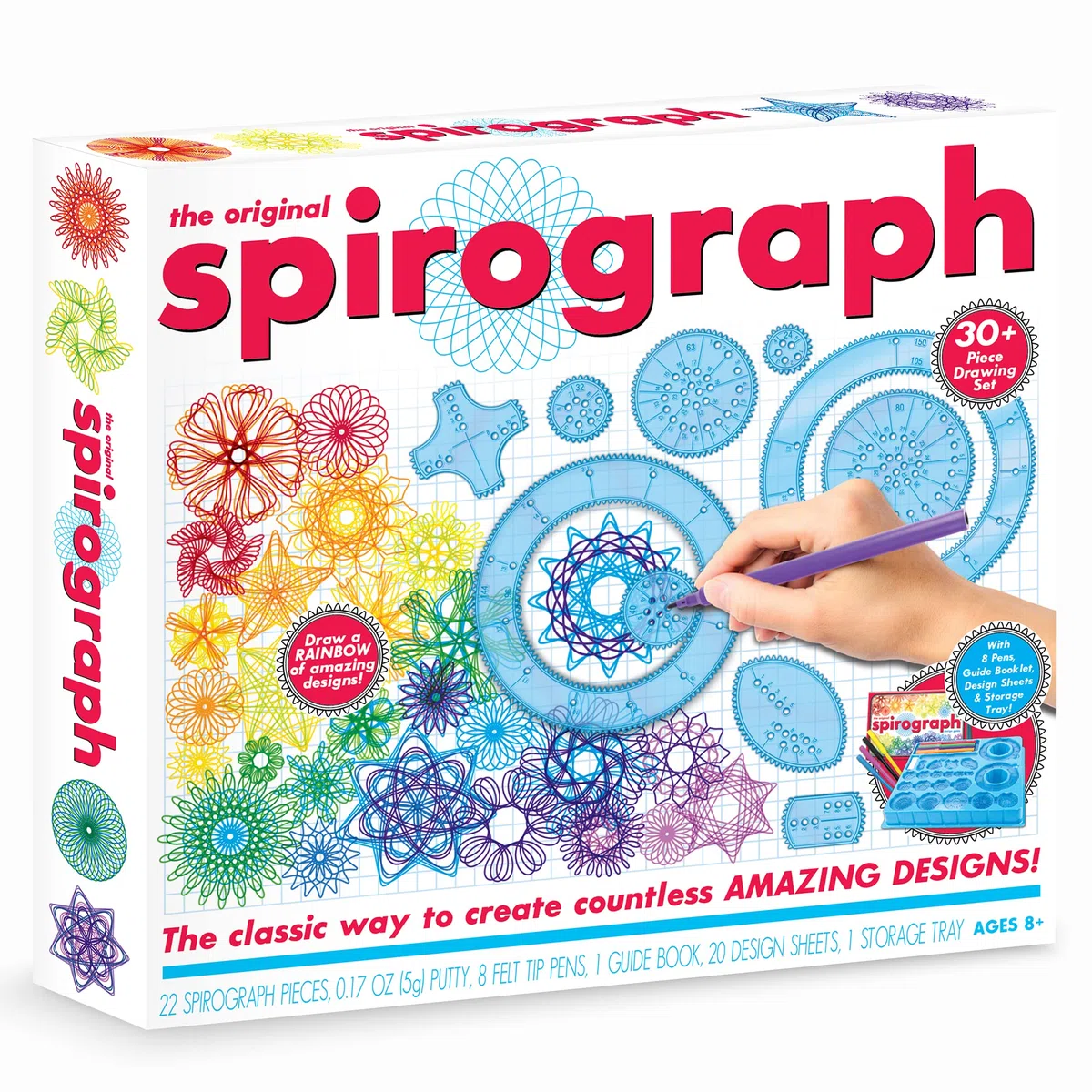 Spirograph Juego original | Crea increíbles diseños infinitos | Juego de 30 piezas que incluye piezas de precisión, bolígrafos y espiromasilla | Actividad creativa de artes y manualidades | para