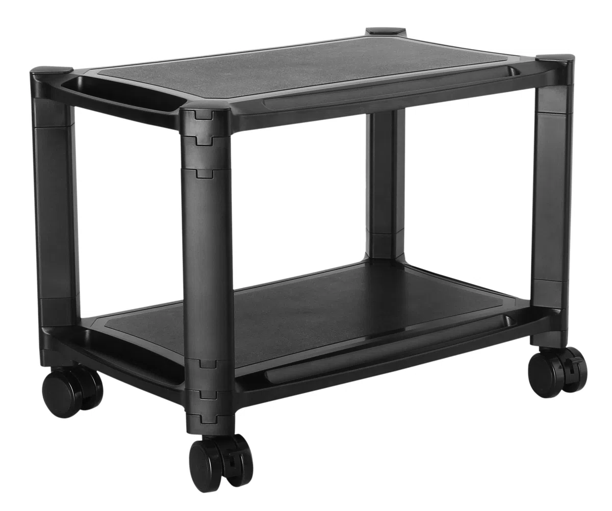 RICOO Multi-Almacenaje PC Soporte Impresora Escritorio Pedestal Mesa 2 Niveles pies rodantes WM4-L gabinete Ordenador portátil Tableta Altura Ajustable Tableta táctil Ruedas Ajustables/plástico