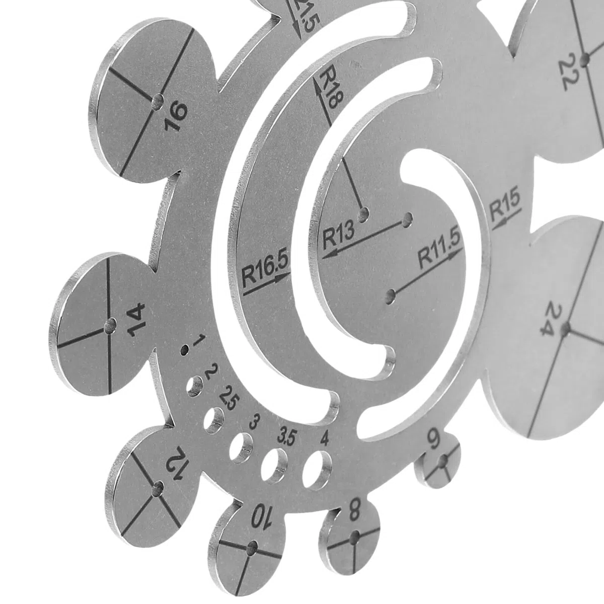 GLSTOY Plantilla para Cortar Cuero de Metal Corte Preciso y Versátil, Herramienta para Bricolaje y Proyectos de Cuero Regla Circular y Medidor de Ángulos