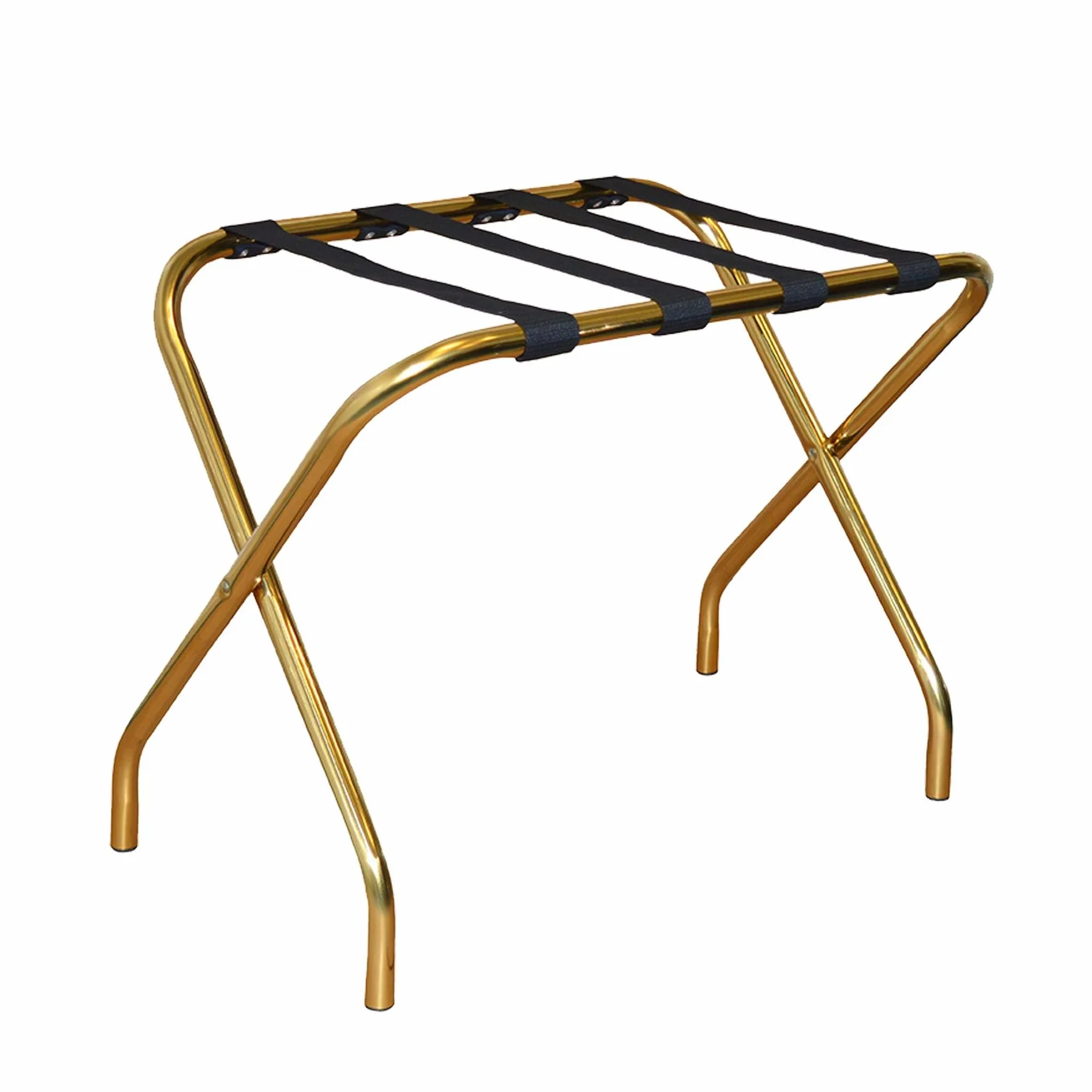 1x Oro Plegable Portaequipajes de Metal - Portátil Nivel único Hogar Dormitorio Maleta Cofre de Viaje Soporte de Almacenamiento - por Harbour Housewares