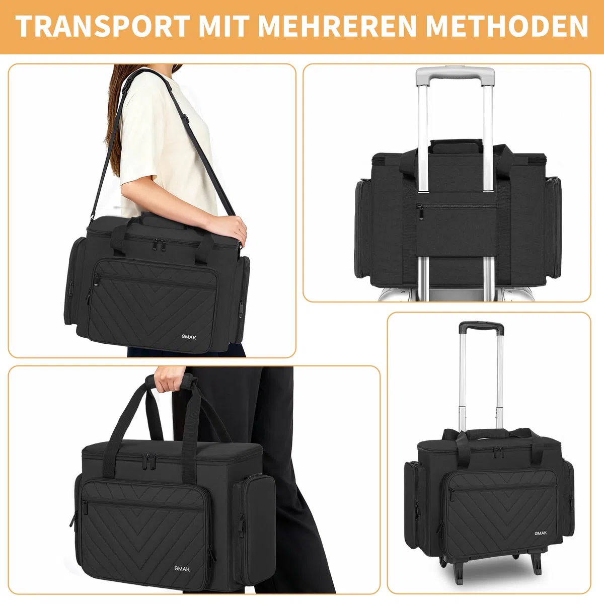 OUUTMEE Estuche para máquina de coser, bolsa de transporte para máquina de coser con acolchado removible, bolsa de mano portátil organizadora de almacenamiento para la mayoría de las máquinas estándar
