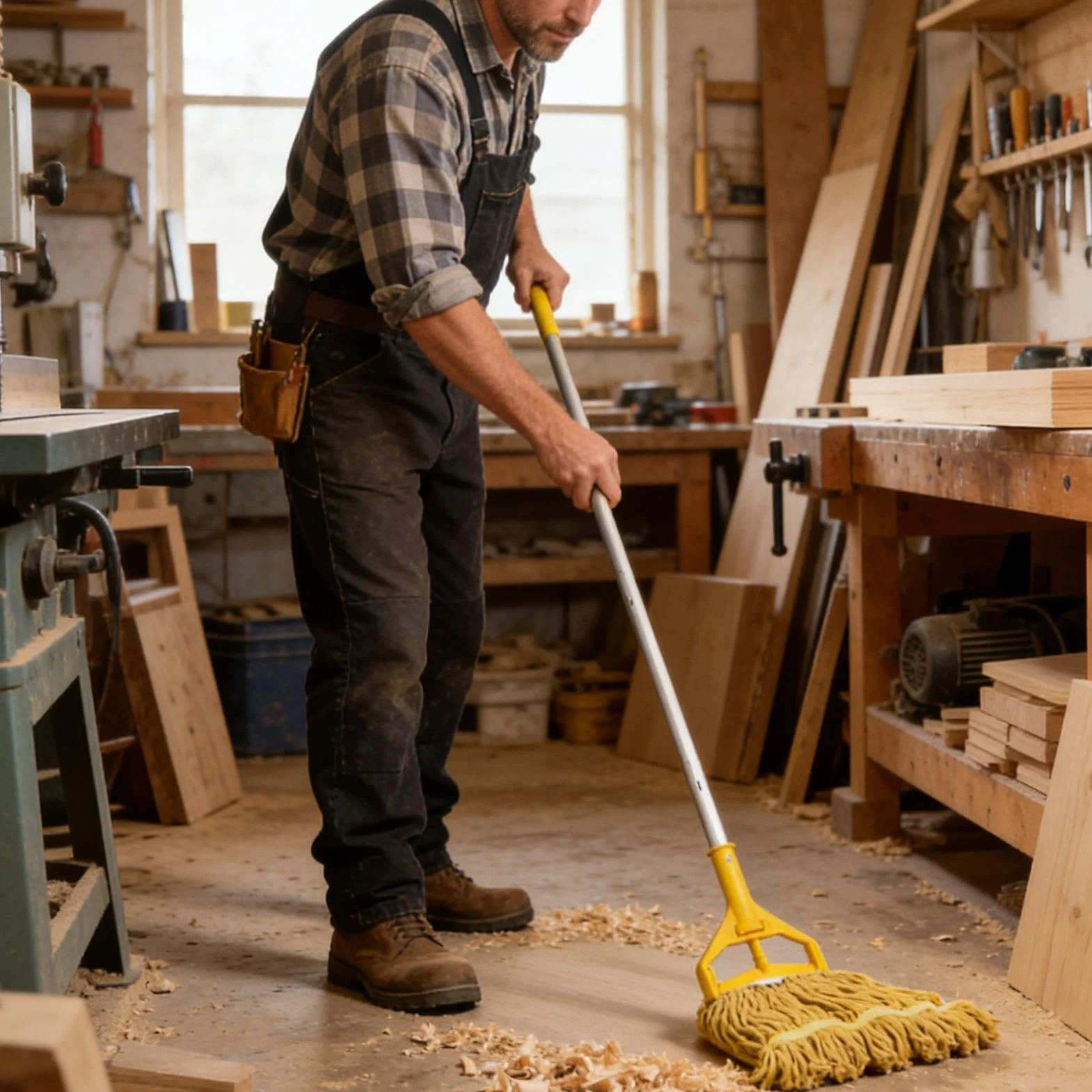Fregona de tiras Paño barredor reutilizable de cuatro secciones | Fregonas para limpieza de suelos para polvo madera parquet hogar baño cocina salón dormitorio y