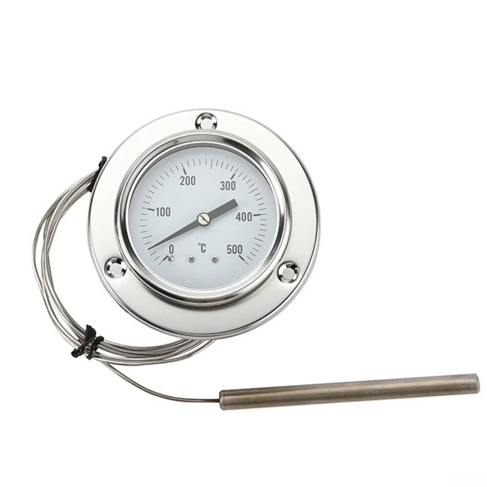 Termómetro industrial para horno con sonda capilar de presión de acero inoxidable y extensor de 1 5 metros para rango de temperatura de 0 a 600 grados Celsius