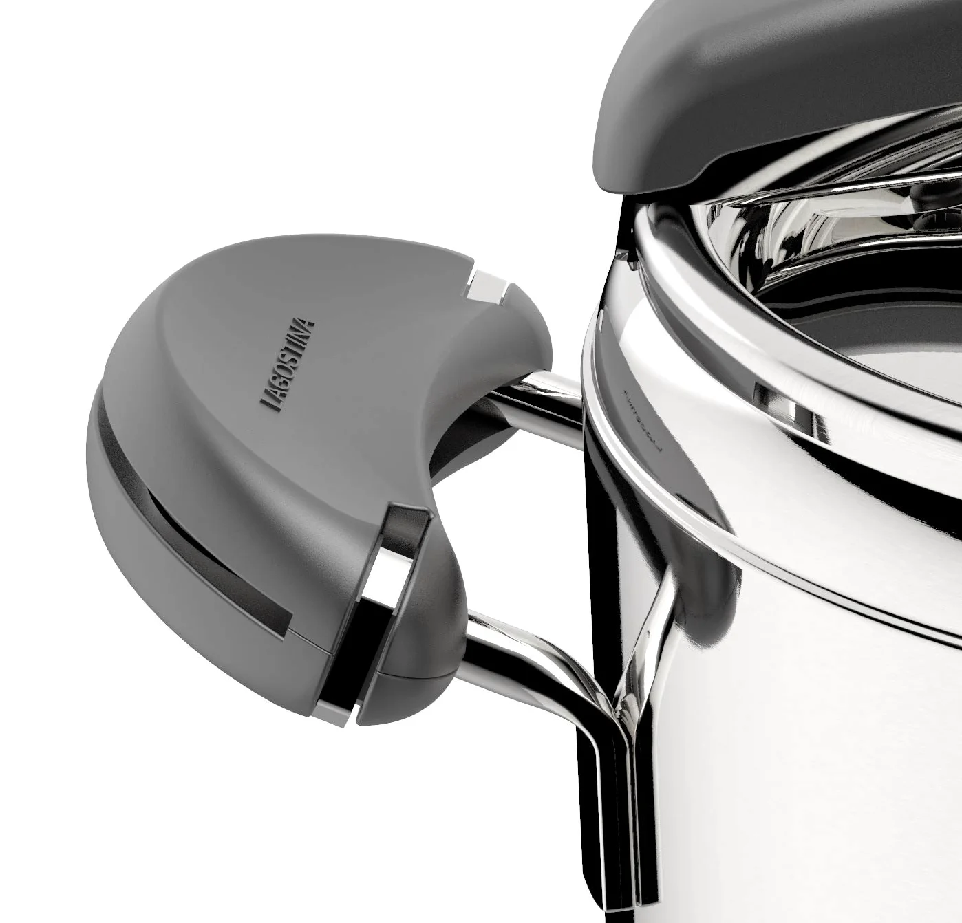 Lagostina Mia Lagoeasy'UP Olla a Presión 3,5 L en Acero Inoxidable 18/10 Ø 22 cm, Olla Inducción y Gas, Apertura Fácil de la Tapa, Base Irradial Plus de 3 capas, Apta para Lavavajillas