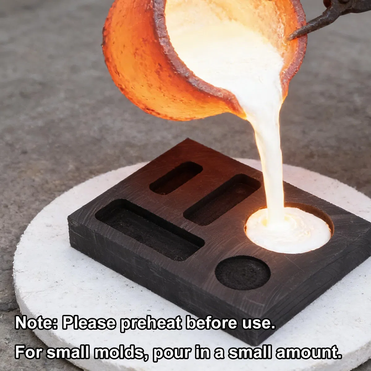 2uds Moldes Lingotes Grafito 5-en-1, Mini Moldes Fundición Metal para Fundir & Refinar Plata Latón Zinc Aluminio Oro Cobre DIY Fabricación Joyas & Suministros Trabajo Metal