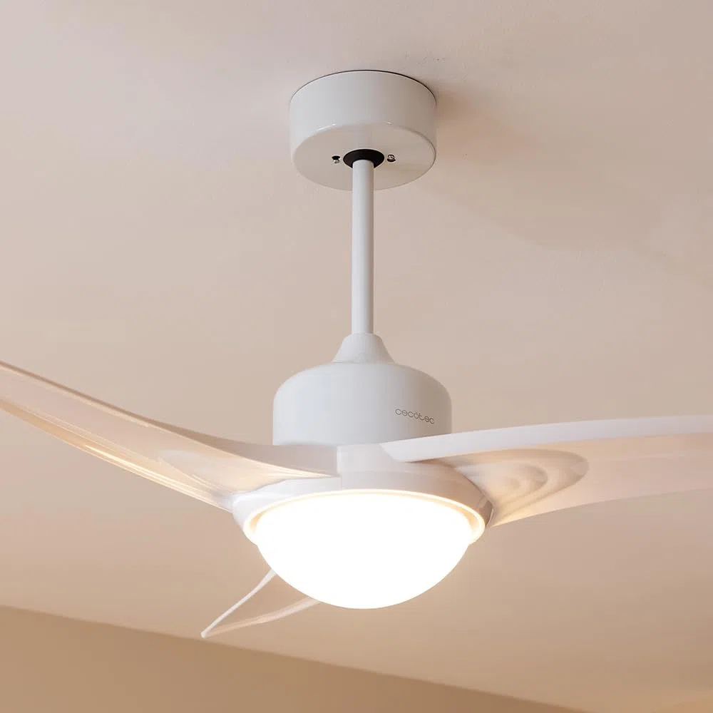 Cecotec Ventilador de Techo con Mando a Distancia, Temporizador y Luz LED EnergySilence Aero 460. 49 W, 106 cm de Diámetro, 3 Aspas, 3 Velocidades, Función Invierno, Diseño en blanco