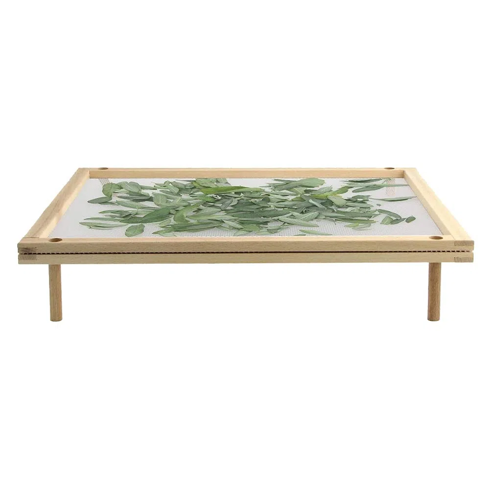 Secador de alimentos apilable con red de madera, estantes de secado de pasta, hierbas, multiusos, soporte para secadora de alimentos de 2 niveles