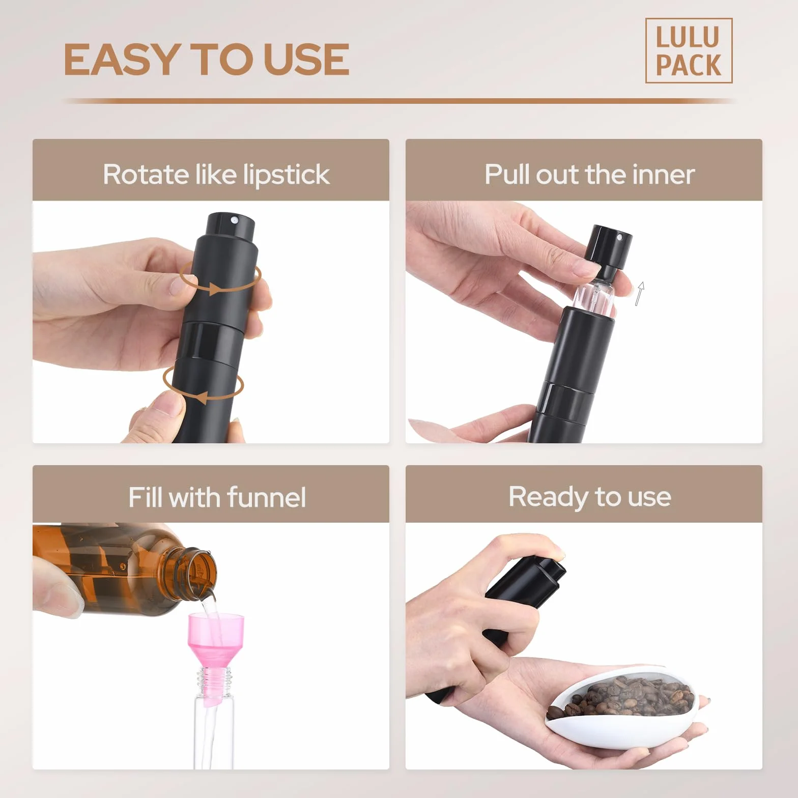 Set de Dosificador de Café con Pulverizador de Agua 20 ml, Vaso Cerámico para Granos de Café, Spray Fino para Reducir Estática, Accesorios Barista para Espresso, Pour Over, Viaje y Camping