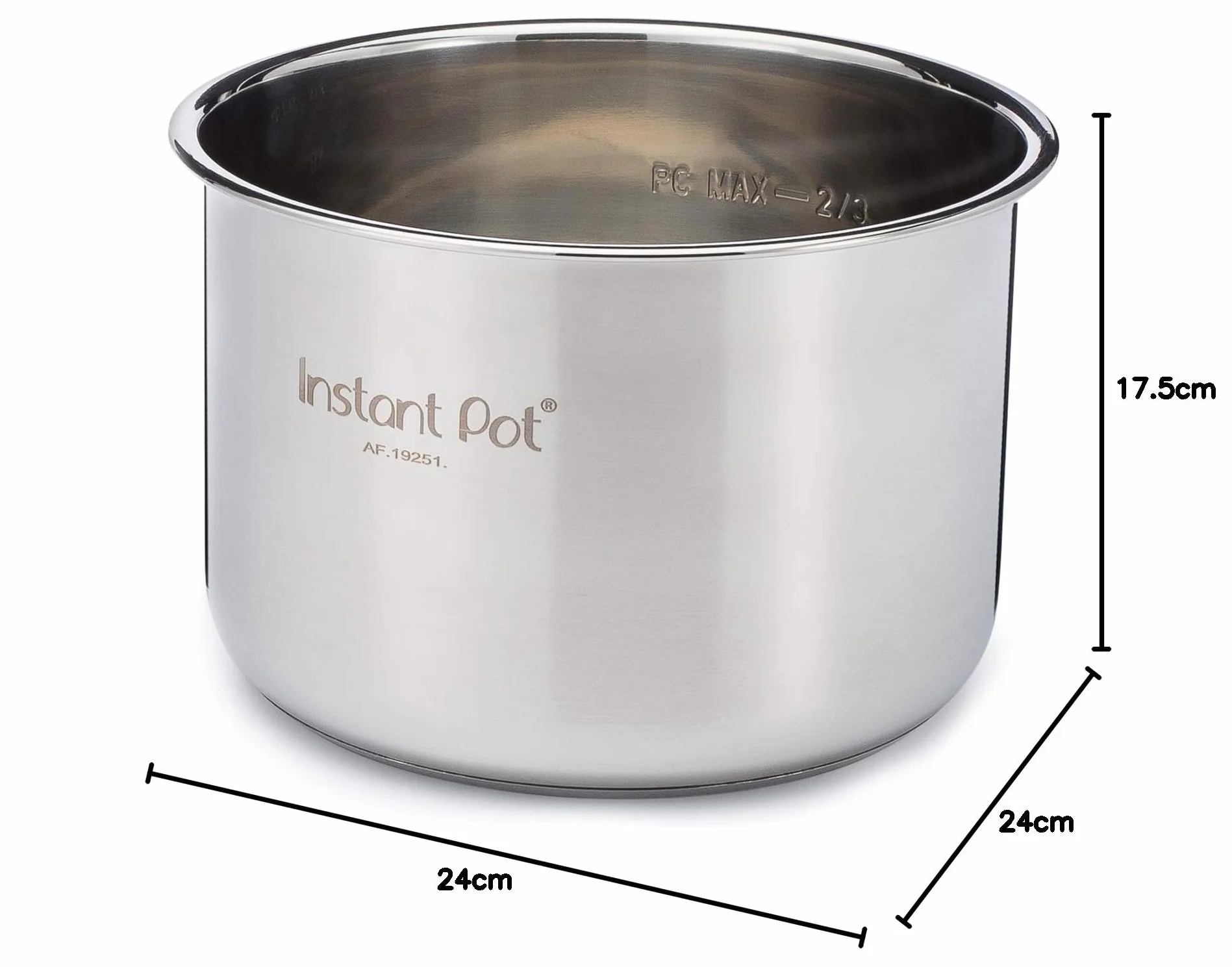 Instant Pot Olla interior de acero inoxidable, 7,6 litros