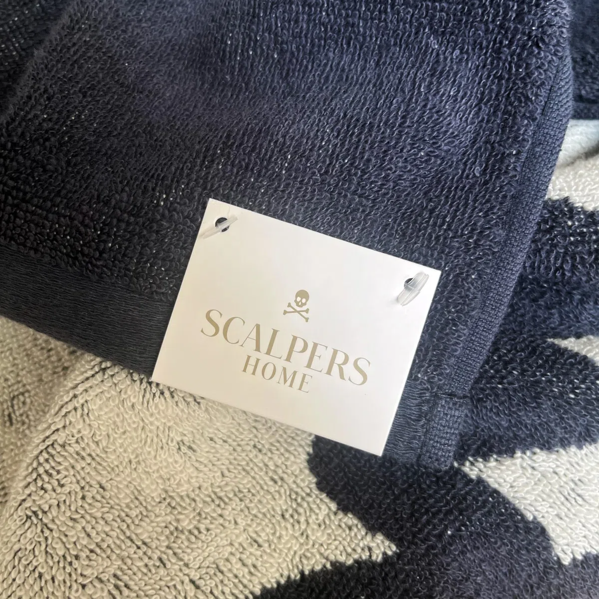 Scalpers Toalla de Playa 90x180cm 100% Algodón 500GSM Azul Marino con Logo Home