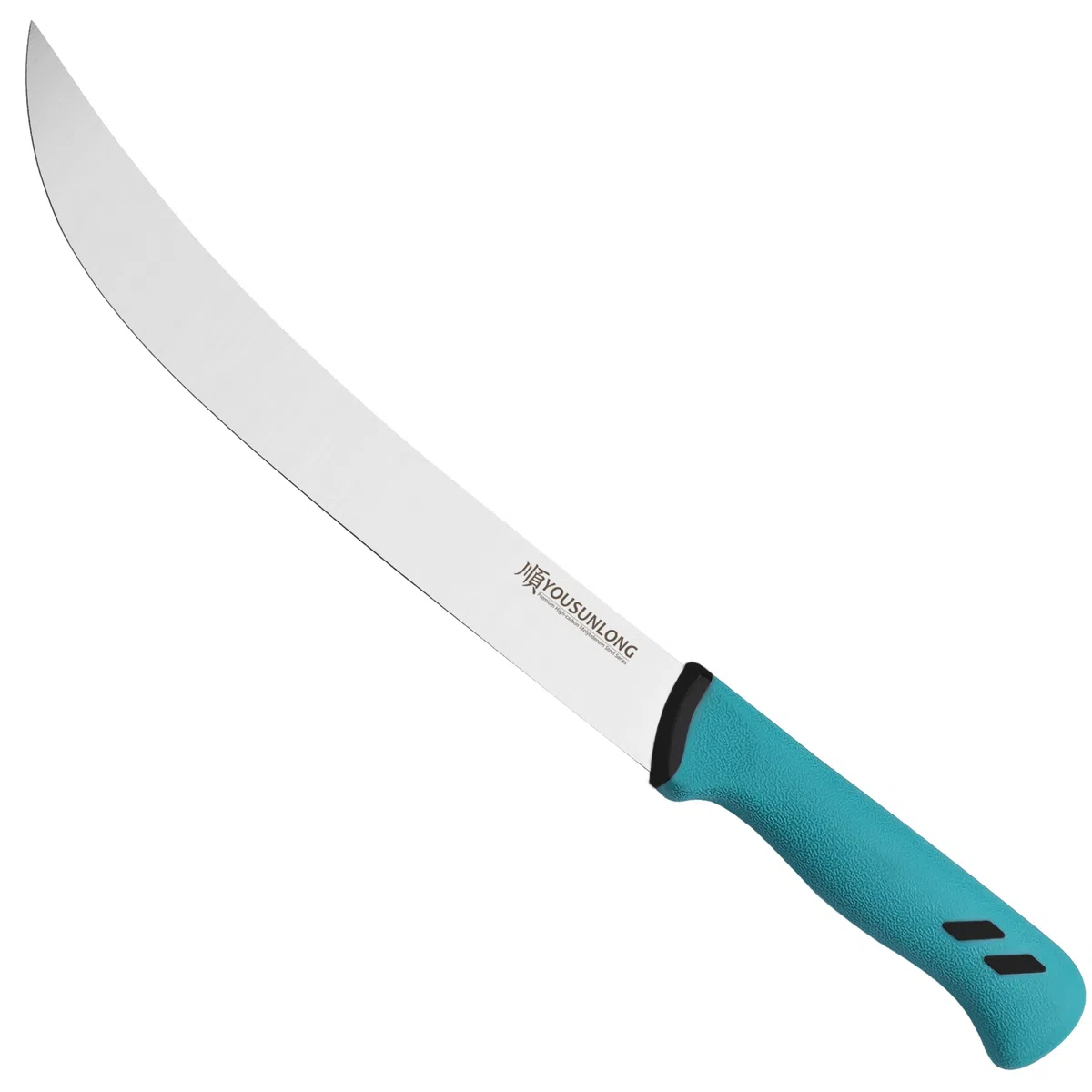 YOUSUNLONG Cuchillo de carnicero curvo - 255 mm - Hoja de acero al molibdeno con alto contenido en carbono - Cuchillo de carnicero - Mango ergonómico antideslizante