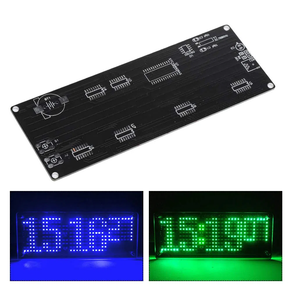 Garsent Kit LED Clock, 5V Digital Electronic DIY Clock Kit en Apariencia acrílica con indicador de Temperatura para Bricolaje.