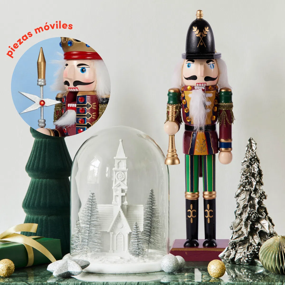 The TWIDDLERS 2 Figuras Grandes de Madera de Cascanueces de Navidad, 30 cm, decoración clásica de Navidad