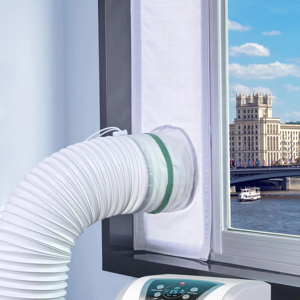 Loviga Kit de Sellado para Ventana de Aire Acondicionado Portátil, Efecto de Sellado 100% para AC y Secadora, Ajustable 23x102cm, Impermeable y Fácil Instalación