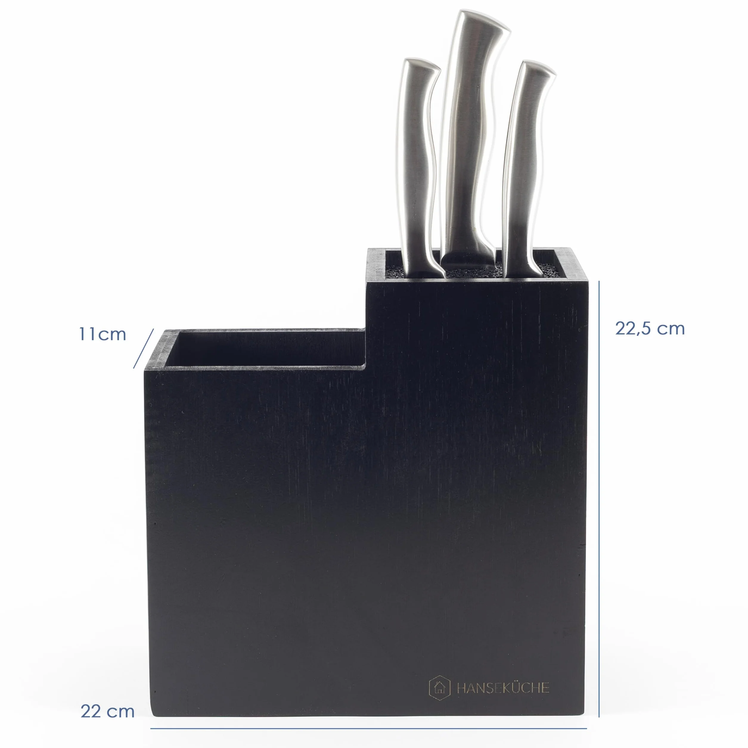 Hanseküche Bloque para cuchillos sin cuchillos, de madera, de bambú, extra ancho