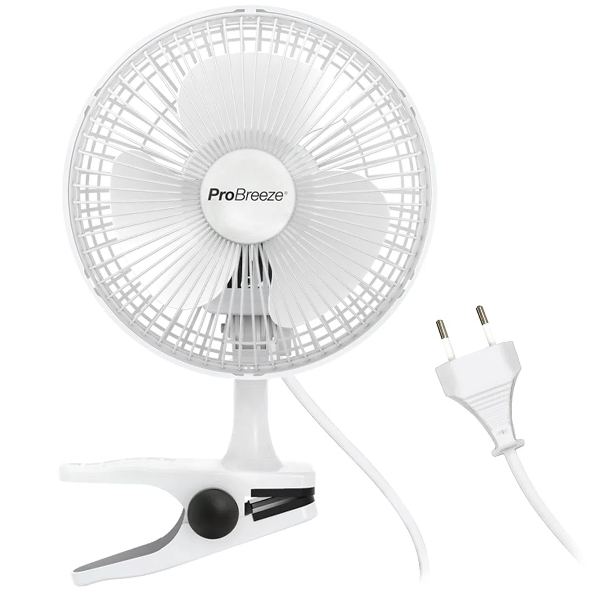 Pro Breeze Mini Ventilador de Sobremesa con Clip I Pequeño Ventilador Eléctrico con Funcionamiento Ultra silencioso y 2 Configuraciones de Velocidad I 15W para Hogar, Cama, Oficina y Escritorio