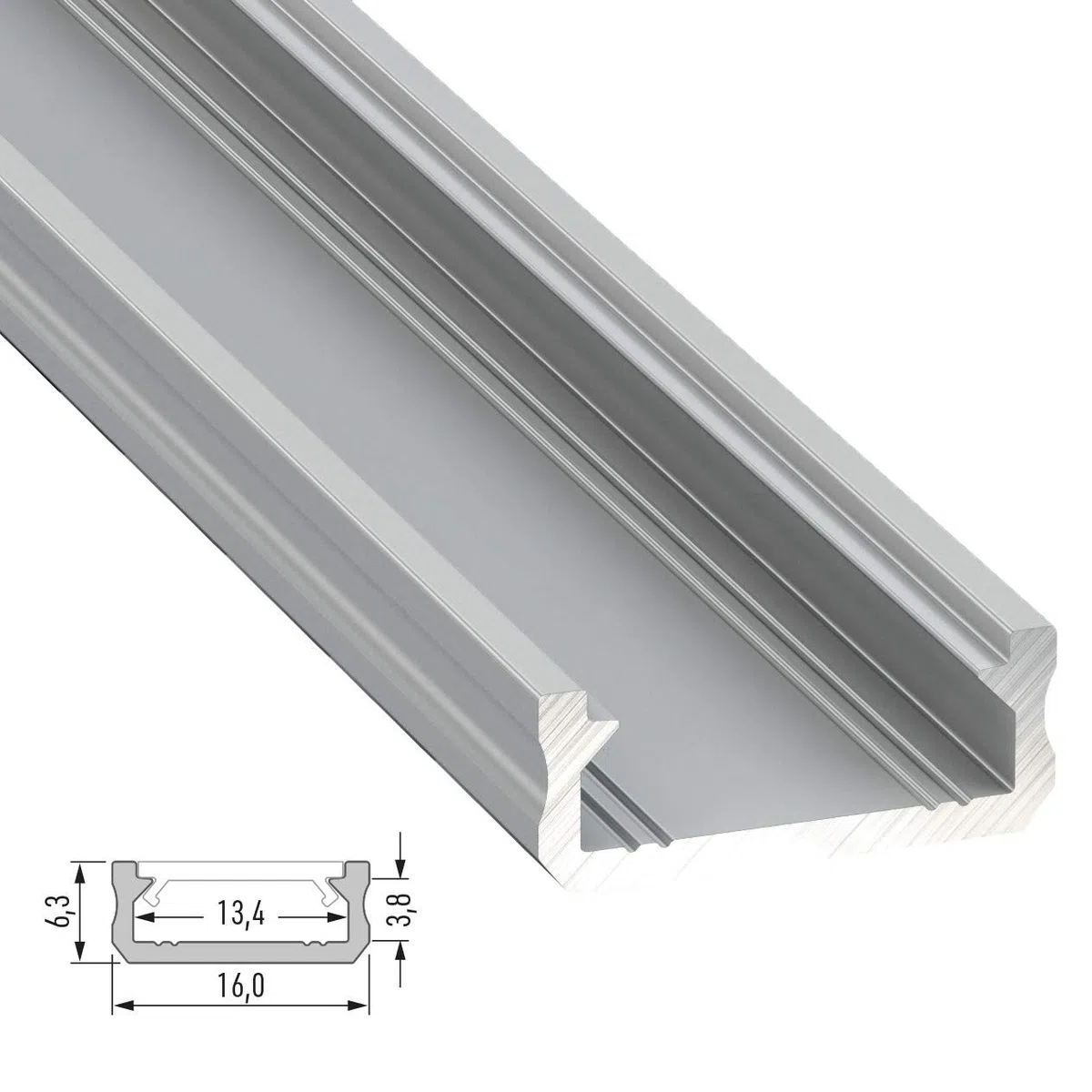 Greenice | Perfil de aluminio tipo D 2,02 m