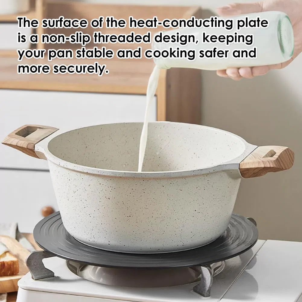 Placa Difusora de Calor de 28cm x 4mm, Placa de Inducción de Aleación de Aluminio Estufa de Gas Descongelación Rápida Bandeja Café Leche Utensilios de Cocina