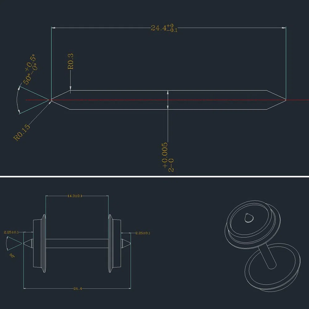 Evemodel C8724 12 Piezas 36" Ruedas de metal para Trenes en Miniatura Escala HO 1:87 DC Juego de Ruedas Nuevas