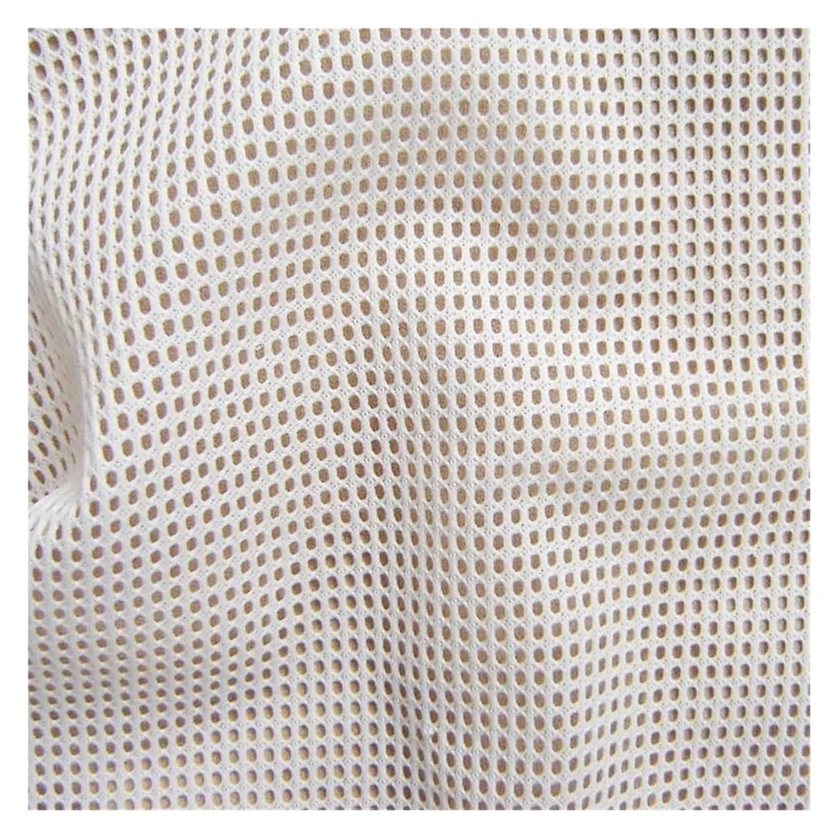 Tejido De Malla De Costura Red De Poliéster Suave Ripstop Elástico Bajo(White)