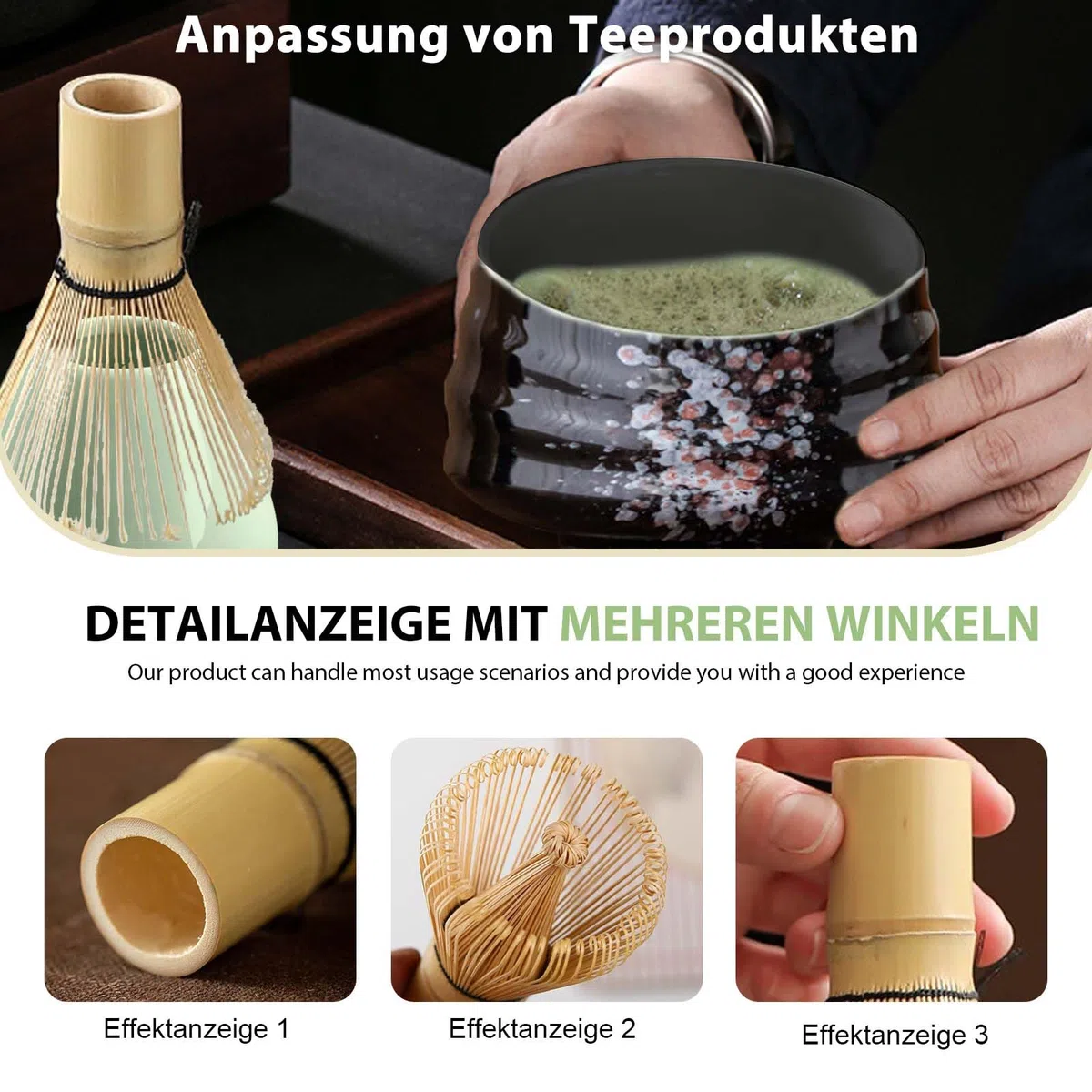 BAIFULAI Juego de 5 Matcha, juego de té matcha, juego de batidores Matcha, cuenco de cerámica, cucharilla, soporte para batidor, accesorio japonés para ceremonia matcha