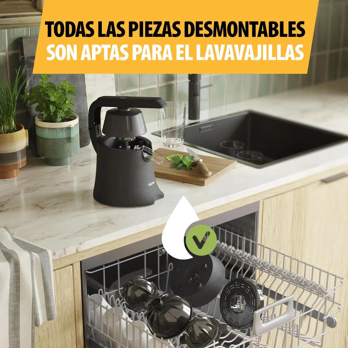 Tristar Exprimidor de cítricos | Piezas aptas para lavavajillas | 2 conos de prensa | Palanca de prensado fácil de usar | Filtro de pulpa | Servicio directo | CP-3015