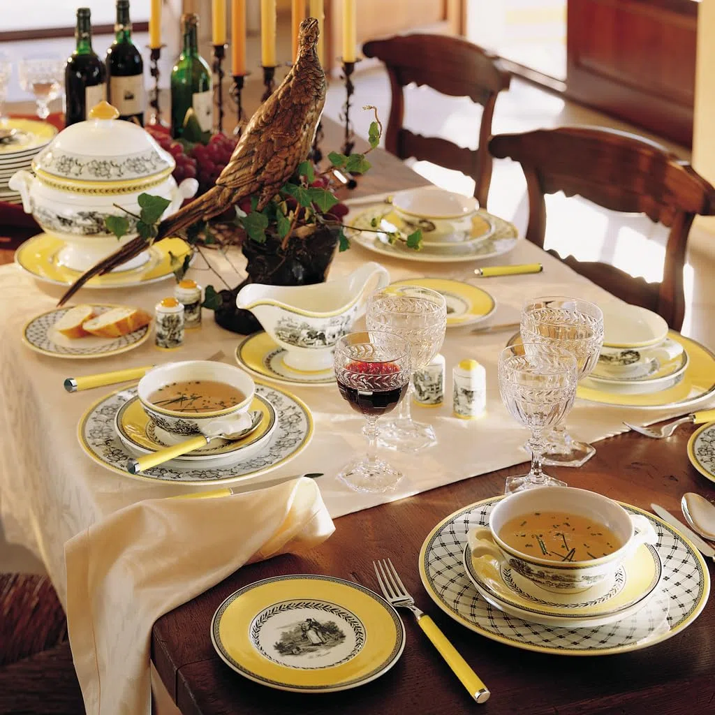 Villeroy & Boch Audun Ferme Plato para pan, 16 cm, Porcelana Premium, Blanco/Gris/Amarillo