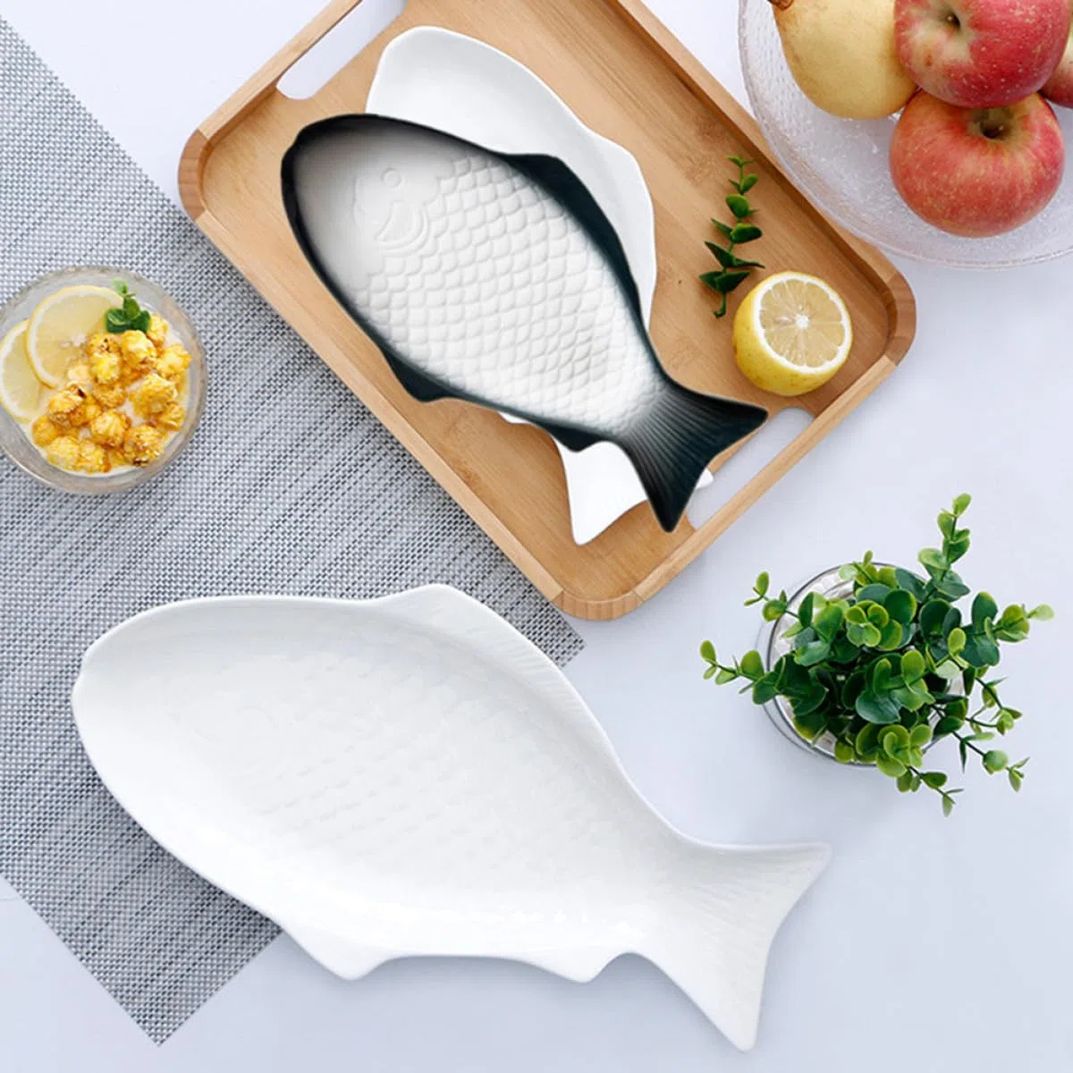 Plato De Pescado Creativo De Para Servir Casa o Restaurante Bandeja Para Sushi y Aperitivos Para Cena Familiar