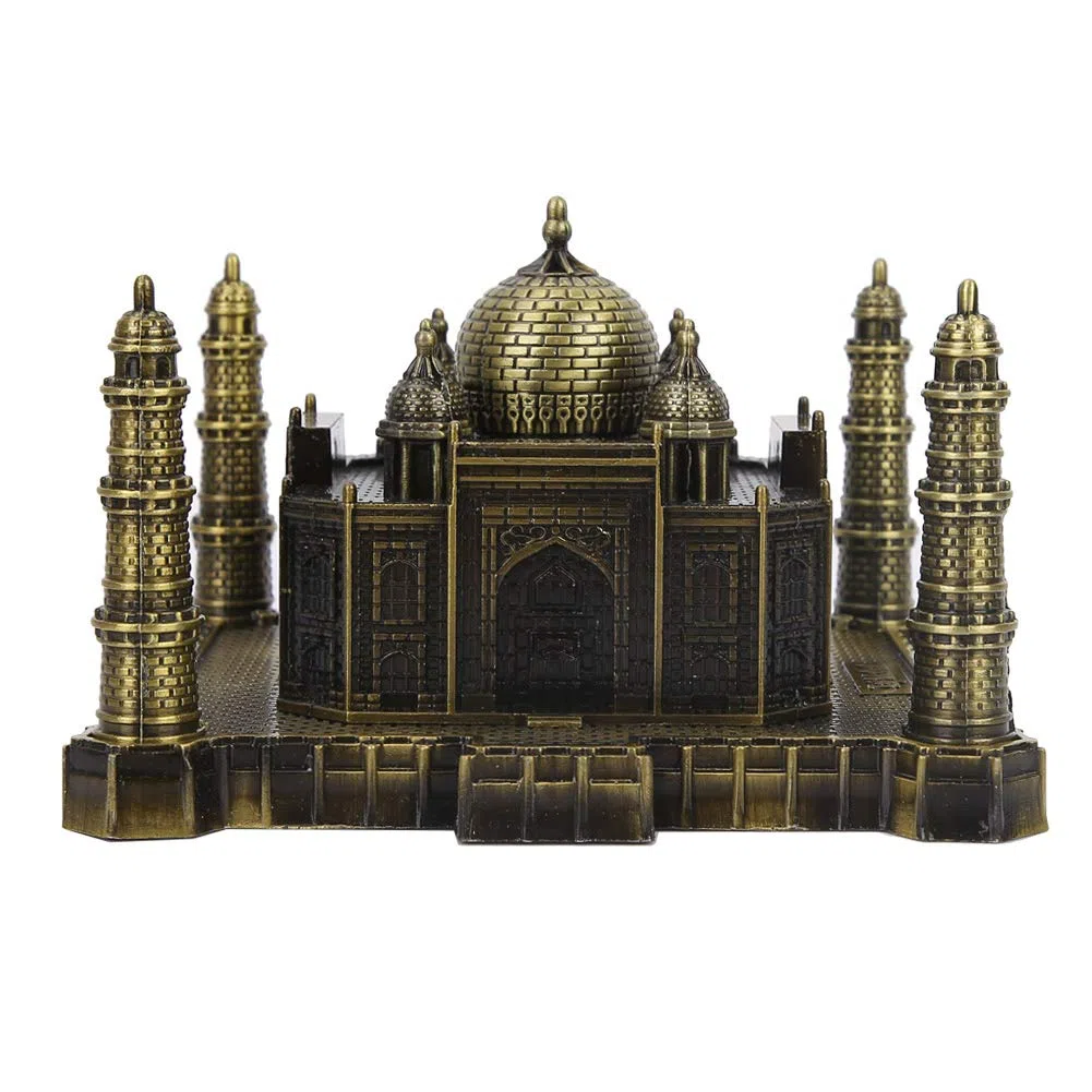 Tyenaza Modelo de Metal Taj Mahal de la India, Lugar de InteréS Mundial Edificio Creativo Taj Mahal, para Decoración de Escritorio Cafetería Decoración, Hogar y la Oficina, Recuerdo de Viaje