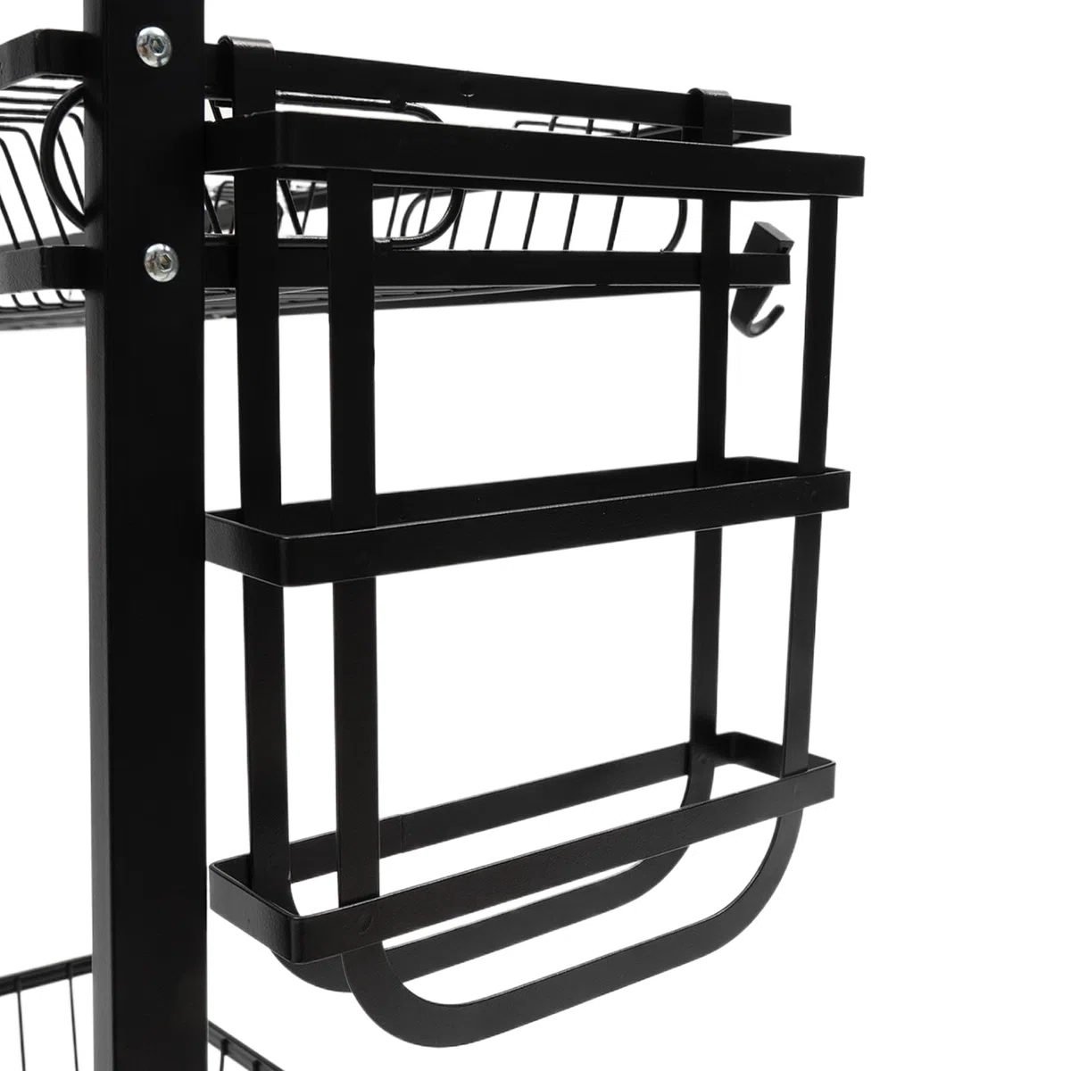 Escurreplatos sobre fregadero, 2 niveles de acero inoxidable, escurreplatos grande, para cocina, con soporte para utensilios, soporte para tabla de cortar, bloque de cuchillos, negro (82 cm)