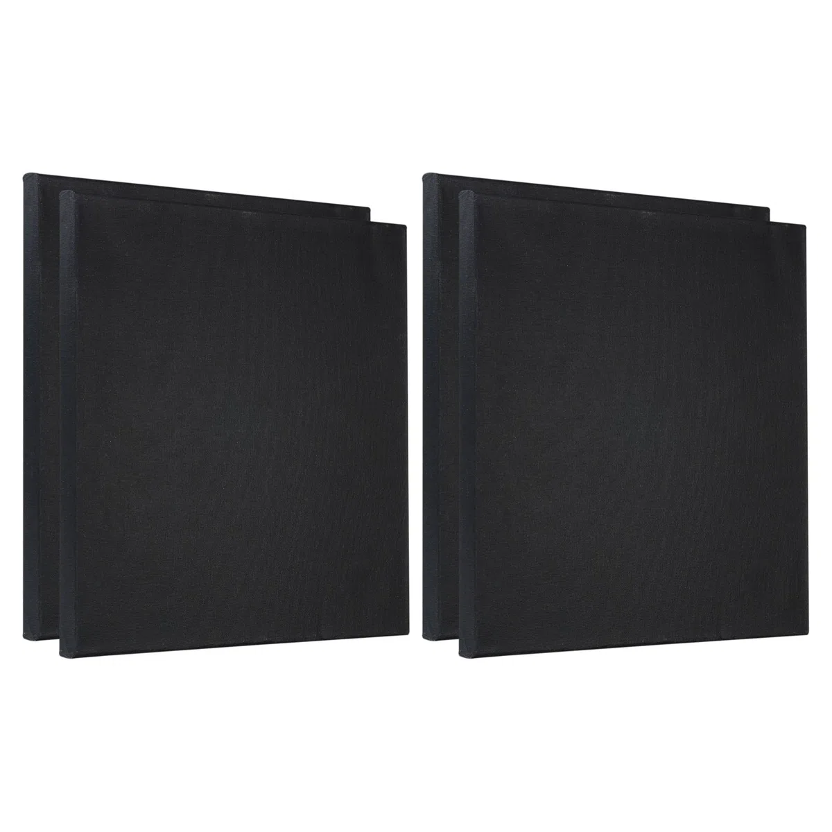 PATIKIL Pintura Lienzos para Pintar, 4 Paquete 12x12 Pulgadas Cuadrado Madera Marco Estirado En Blanco Arte Tablero Paneles para Acrílico, Óleo, Al Temple Pintura, Negro