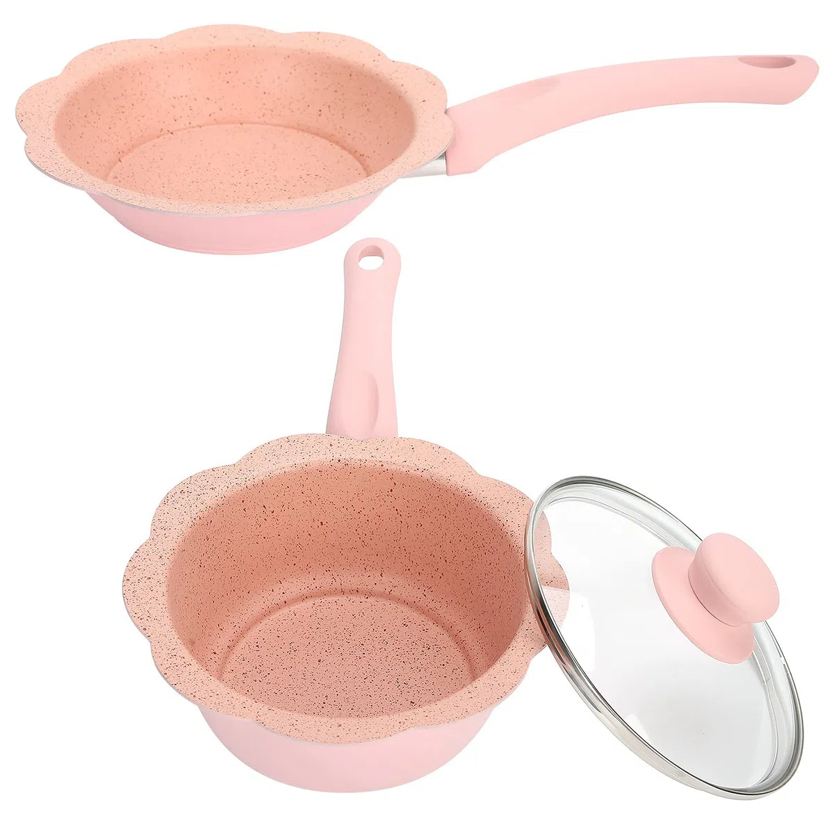 Cacerola para leche 2 piezas, sartén para cocinar alimentos para bebés Sartén multifunción antiadherente Cacerola para cocinar alimentos para bebés Utensilios de cocina