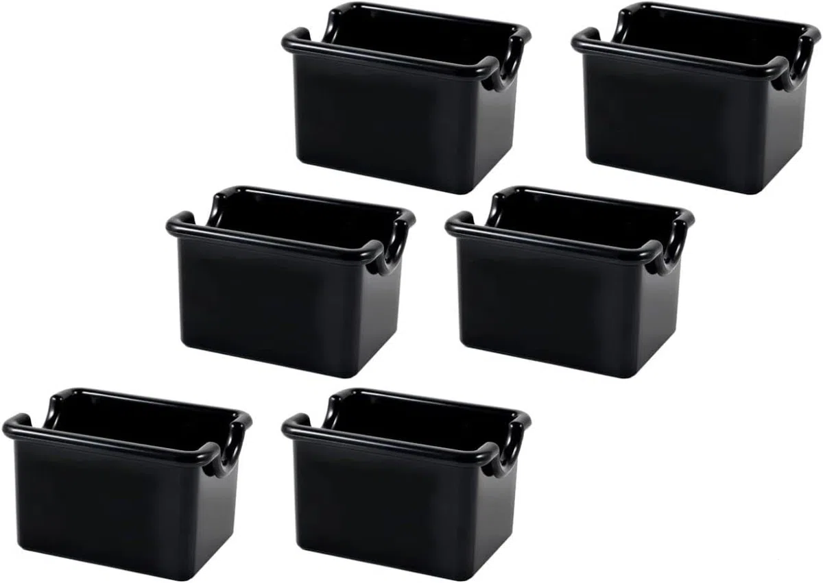 SWEET HOME Set de 6 Porta bolsitas de té y azúcar de plástico Negro para barritas cod.BR00621LU cm 8,5x6,5x5h by Varotto & Co.