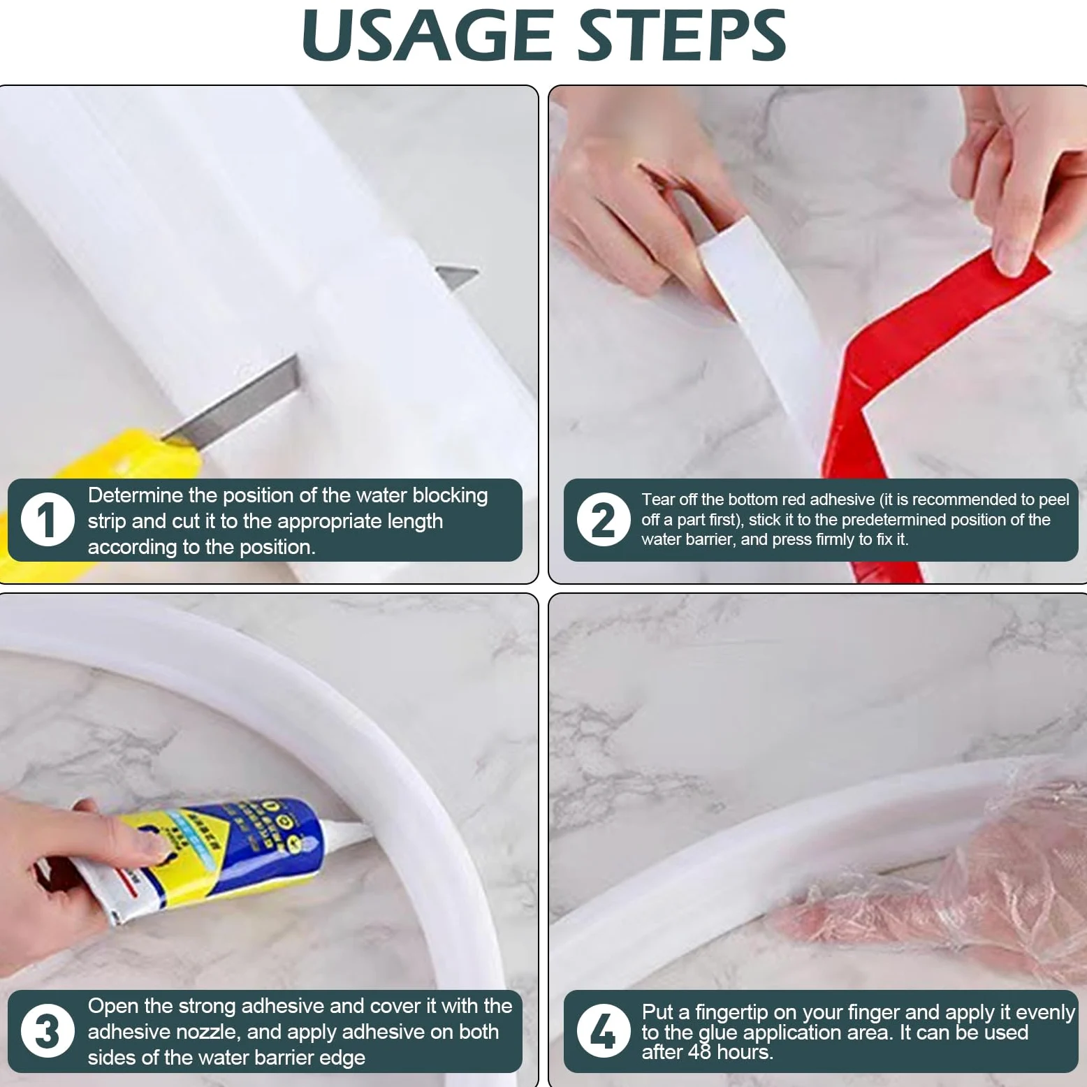 Barra protectora para ducha autoadhesiva, diseño elevado, 10 cm / 9,6 cm de alto, plegable, tope de agua para ducha, umbral, barrera de agua (blanco, 1,5 m de largo, 9,6 cm de alto y 3,3 cm de ancho)