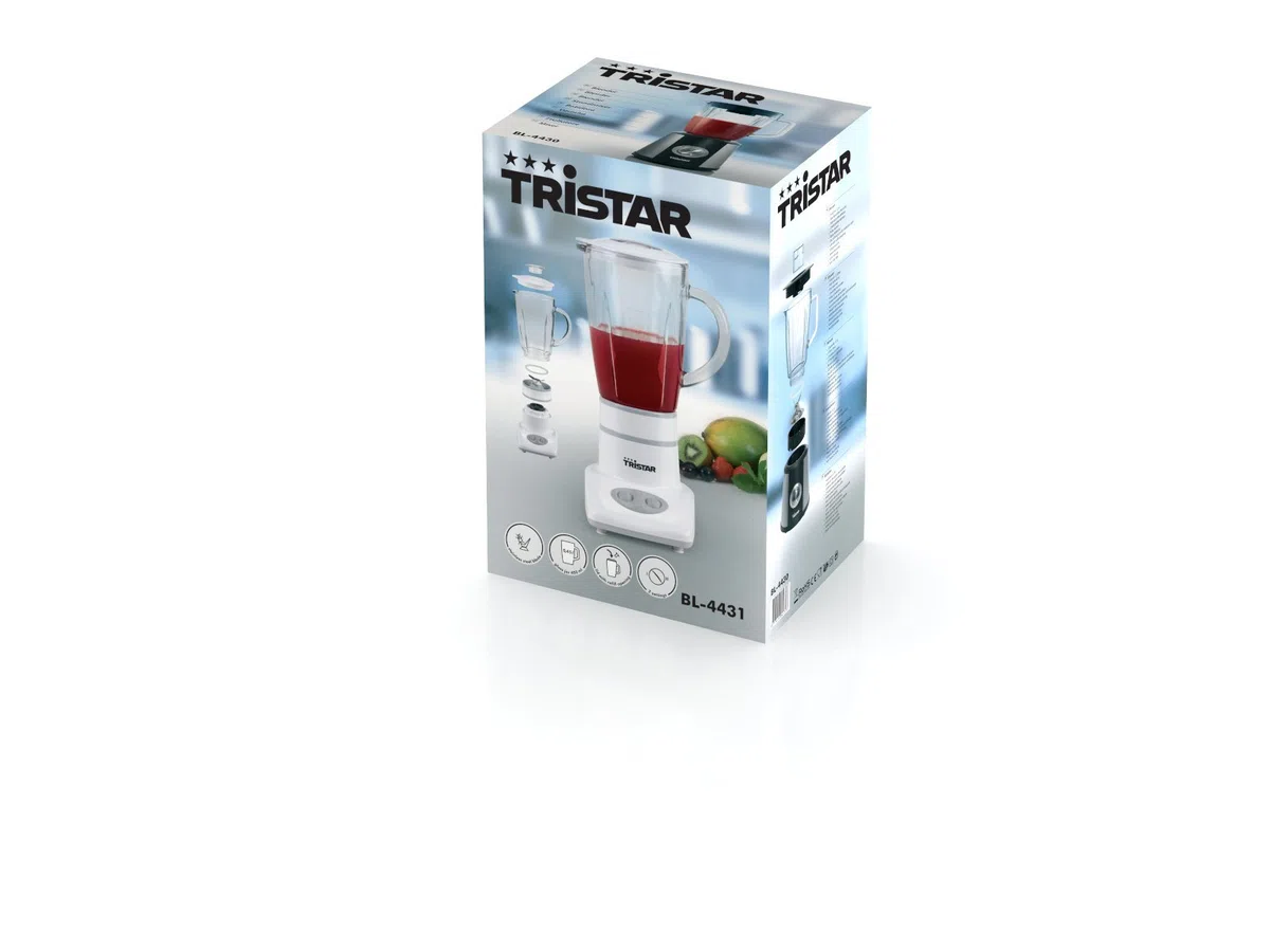 Batidora Tristar BL-4431 – Cuchillas de acero inoxidable – Jarra extraíble de 0,45 litros