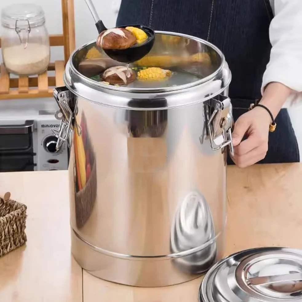 Dispensador de bebidas de acero inoxidable aislado con grifo, capacidad de 20 litros para bebidas frías y calientes, ideal para catering y eventos