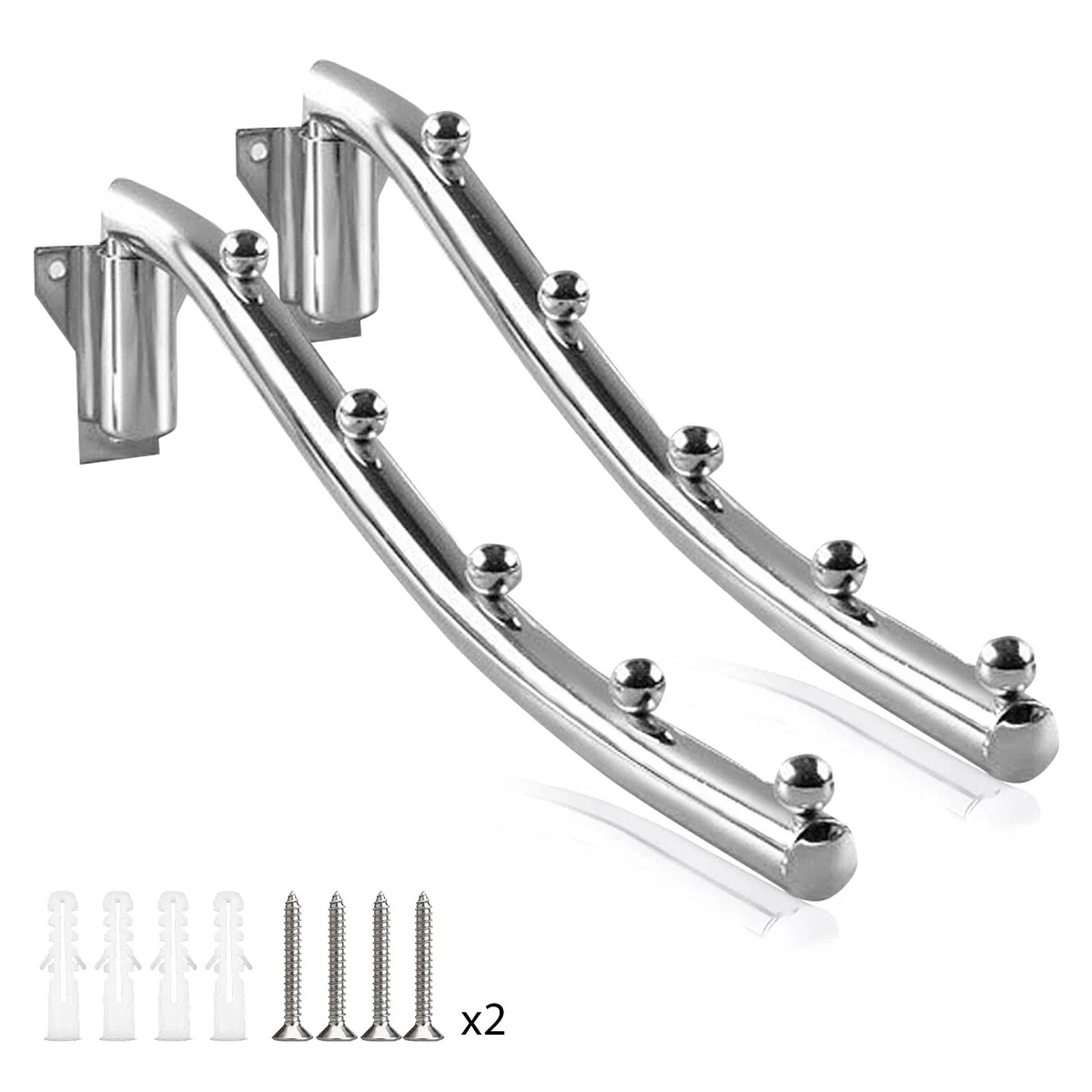 Percha Plegable de Pared, Percha Plegable Montar Pared, 2 Piezas Ahorrar Espacio Percha de Pared para Organizador de Armario Perchero Ganchos para Ropa en Metal Sistema para Colgar Ropa Seca Estante