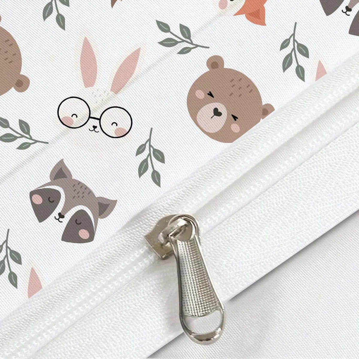 DJDEA Funda de Edredón Infantil 90x190 Animales de la Selva Niño, Juego de Cama de Microfibra 1 Plaza con Funda de Almohada 40x60