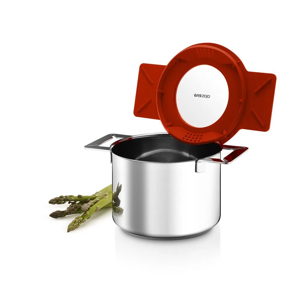 Eva Solo 256832 Olla, Acero Inoxidable, Compatible con cocinas de inducción, 3 litros, Diámetro 18 cm, Gravity, Rojo