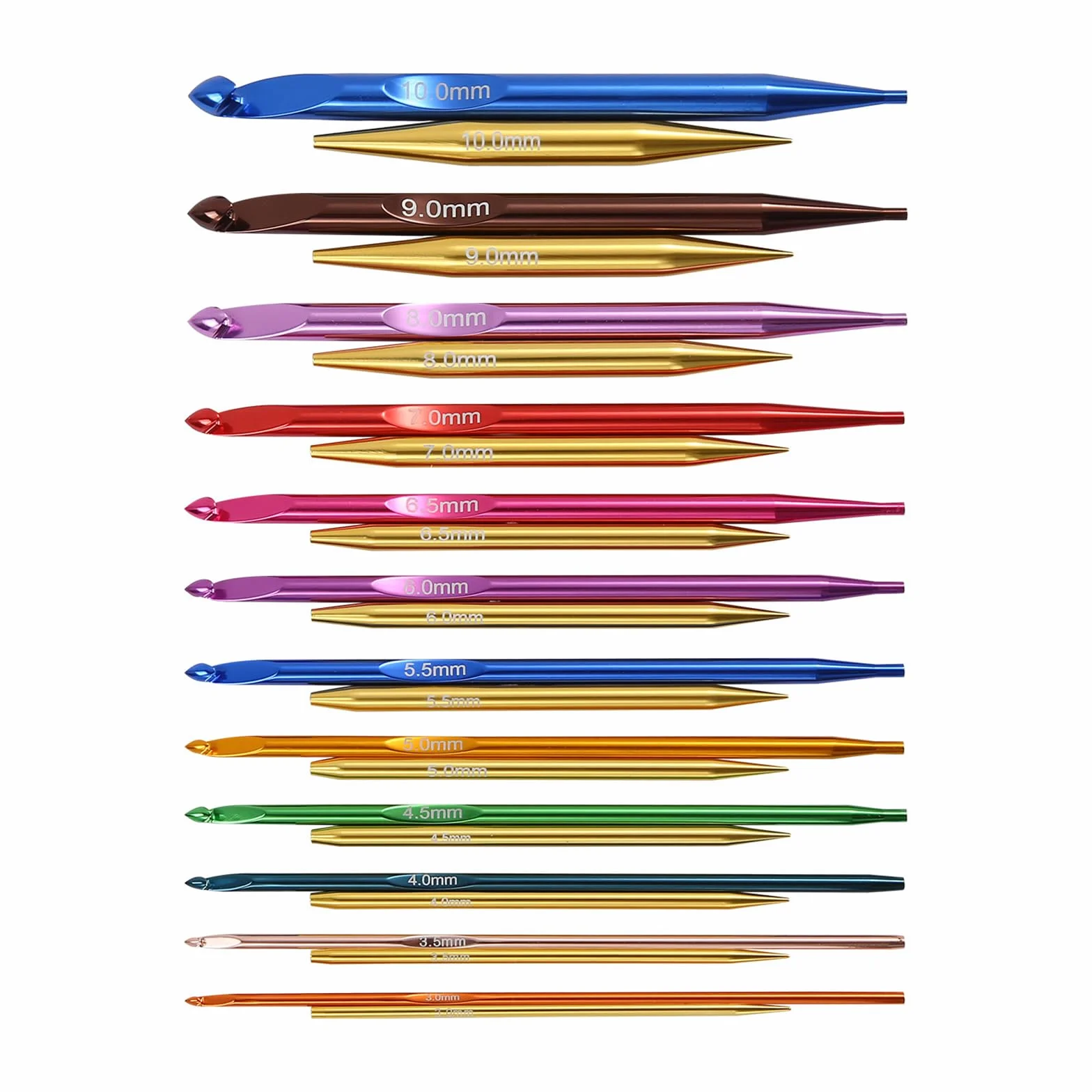12 pares de agujas circulares intercambiables de aluminio de 3,0 a 10 mm, agujas de ganchillo tunecinas con cable para tejer, manualidades, juego de agujas circulares intercambiables con