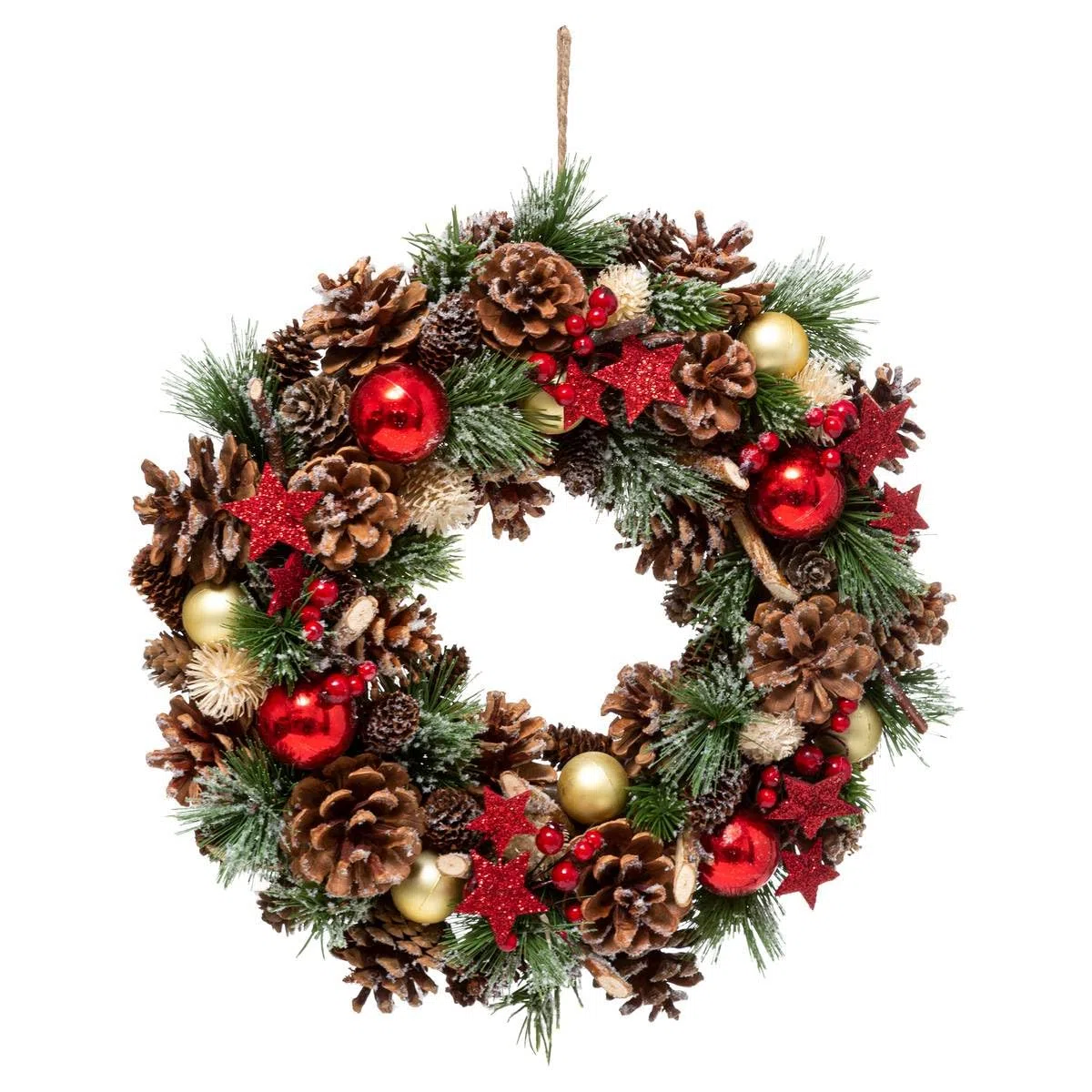 ATMOSPHERA CREATEUR D'INTERIEUR Corona de Navidad Acebo Estrella D 35 cm