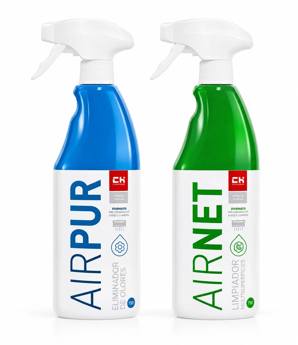 Recamania AIRNET + AIRPUR Limpiador y Eliminador de Olores para Aire Acondicionado | Pack 2 Pulverizadores 750 ml Cada uno