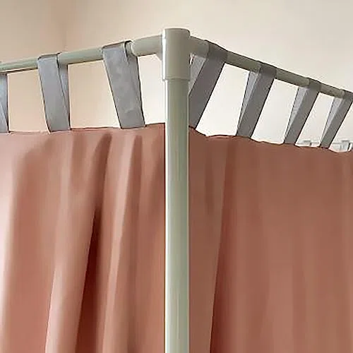 Elegante Marco de Cama con Dosel de Cortina, Cortina acogedora, Marco de Dosel con Cortina de 4 Esquinas, Cortina de Cama con Dosel para Adultos, Gris, Completo