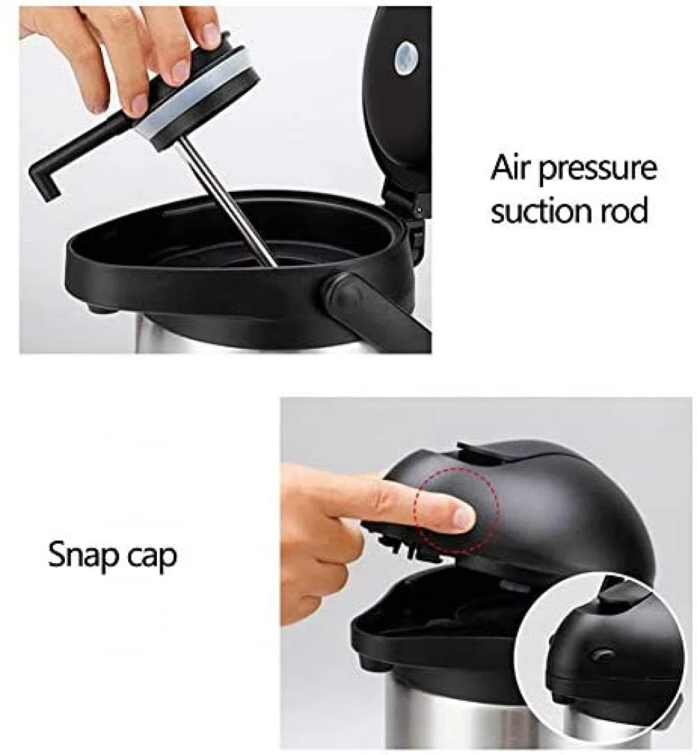 Termo, Dispensador De Bebidas, Jarra De Aire Aislante Al Vacío para Catering para Bebidas Calientes, Frías, Té, Café, Olla De Aislamiento De Acero Inoxidable, hasta 24 Horas-5L
