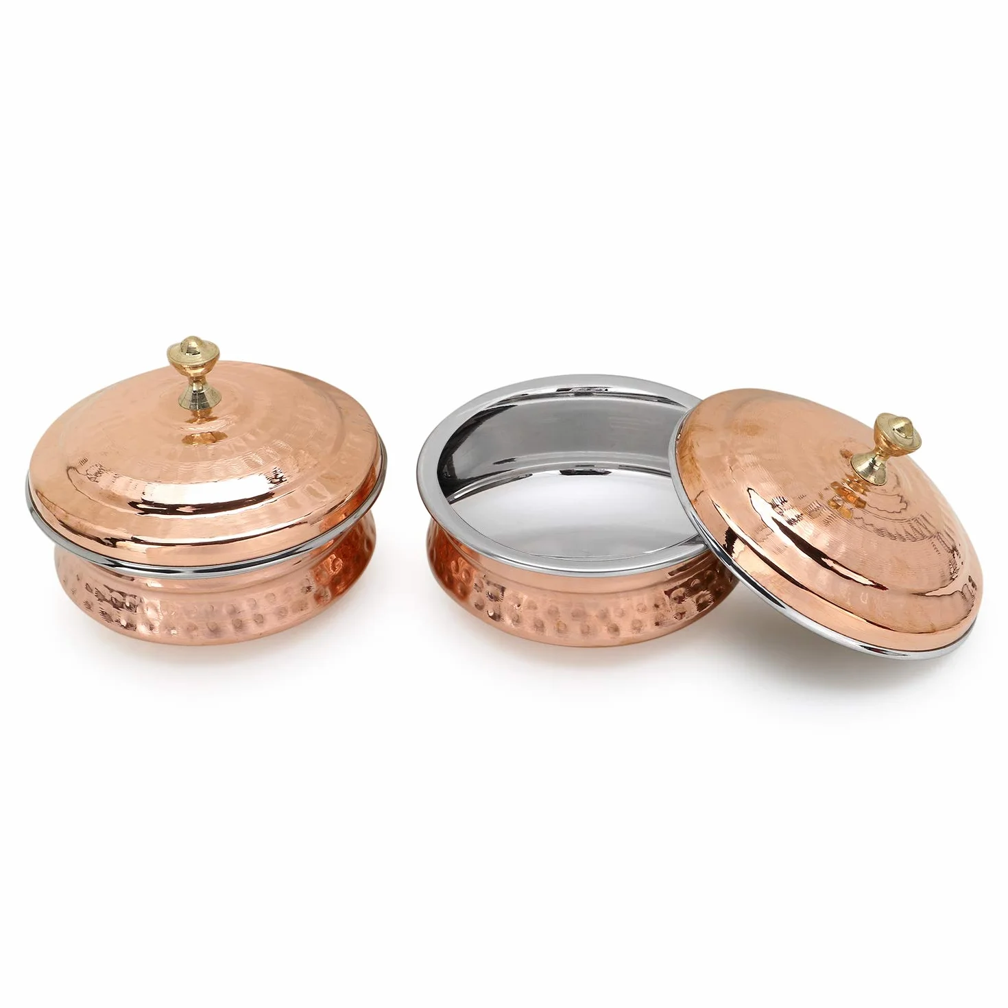 Zap Impex Dishes Indian sentence 2 copper serving bowl with lid terrines by