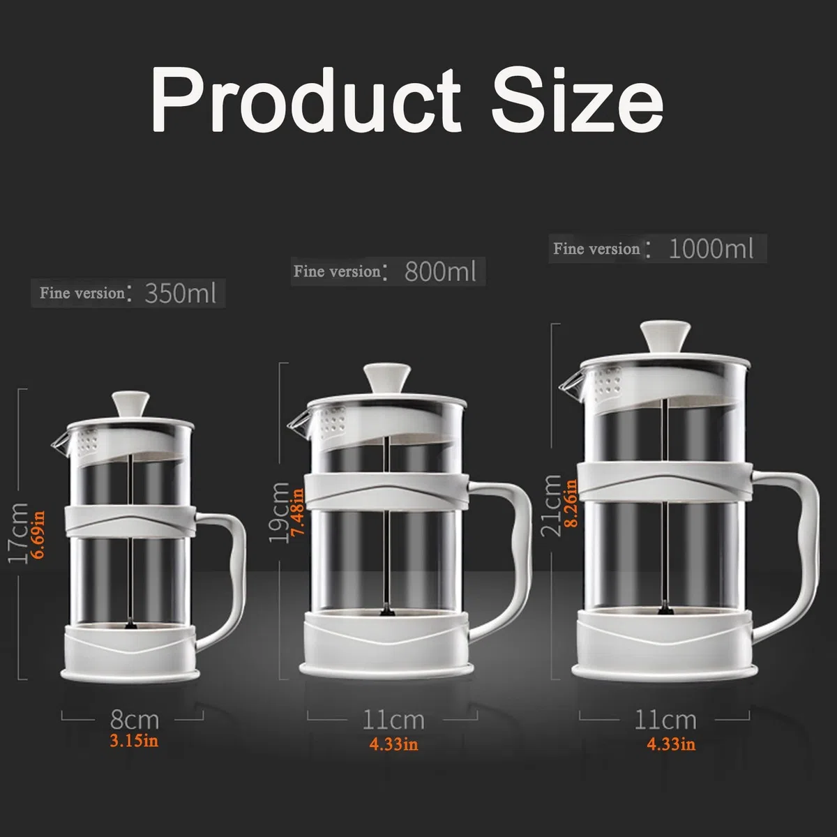 Cafetera Émbolo, Cafetera De Piston De Vidrio De Borosilicato Espesado Resistente Al Calor Con Sistema Filtración De 3 Niveles, Recipiente Extraíble Para Una Fácil Limpieza, Apta Para Camping, Prensa