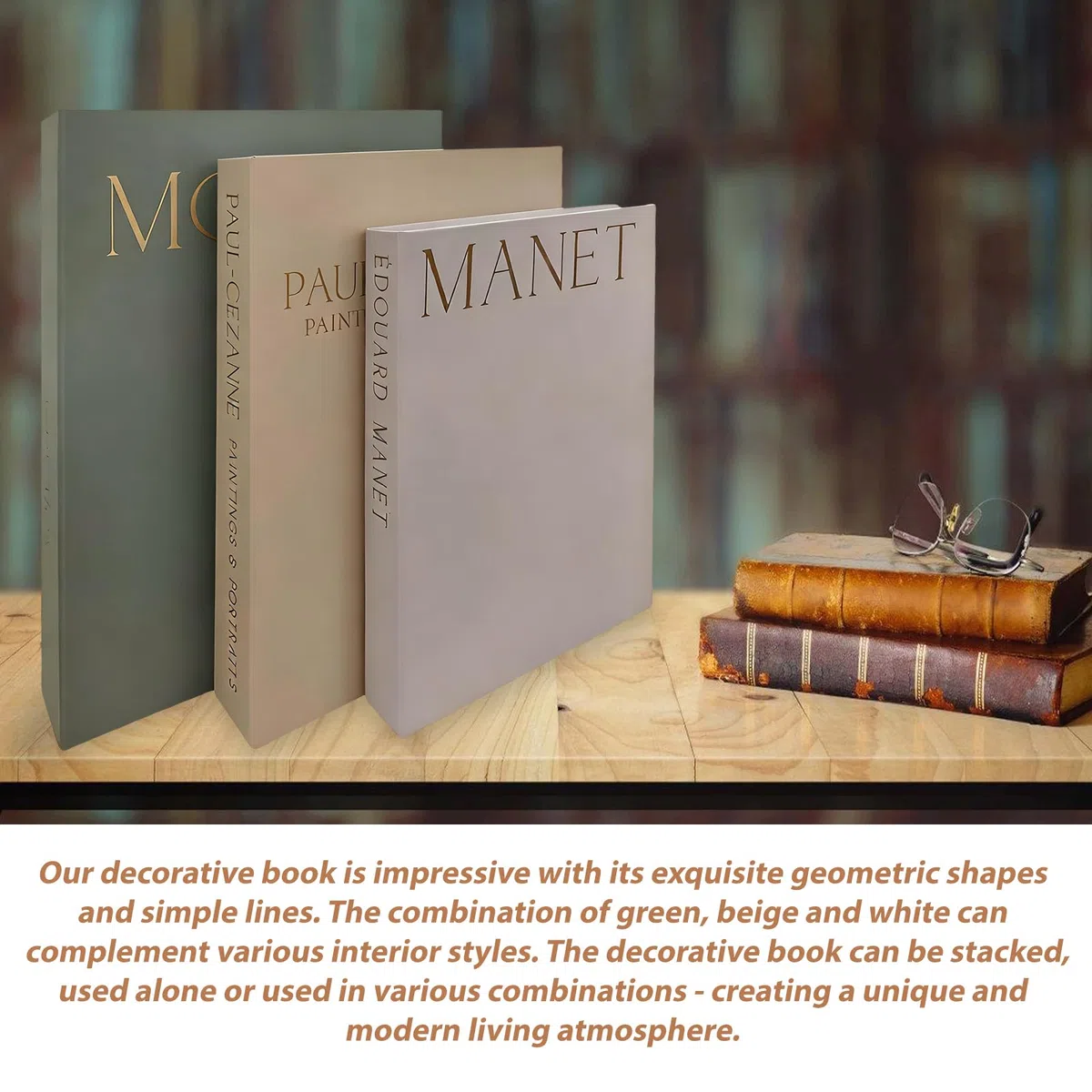 Libros decorativos para decoración del hogar: juego de 3 piezas de lino con cierre magnético para libros decorativos, elegante caja de libros, libros falsos, almacenamiento y decoración para