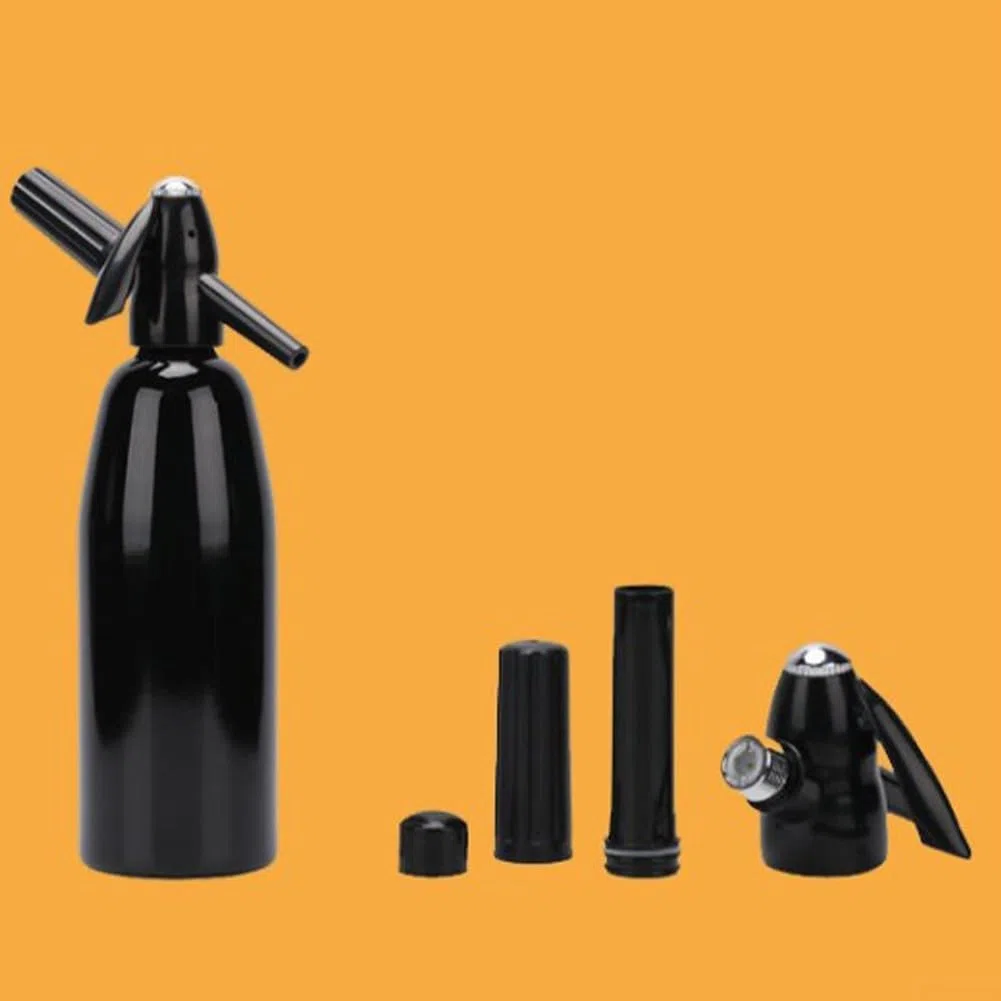 Máquina de agua de soda para crear bebidas carbonatadas en casa, máquina de agua con gas para jugos, cócteles y más (negro)